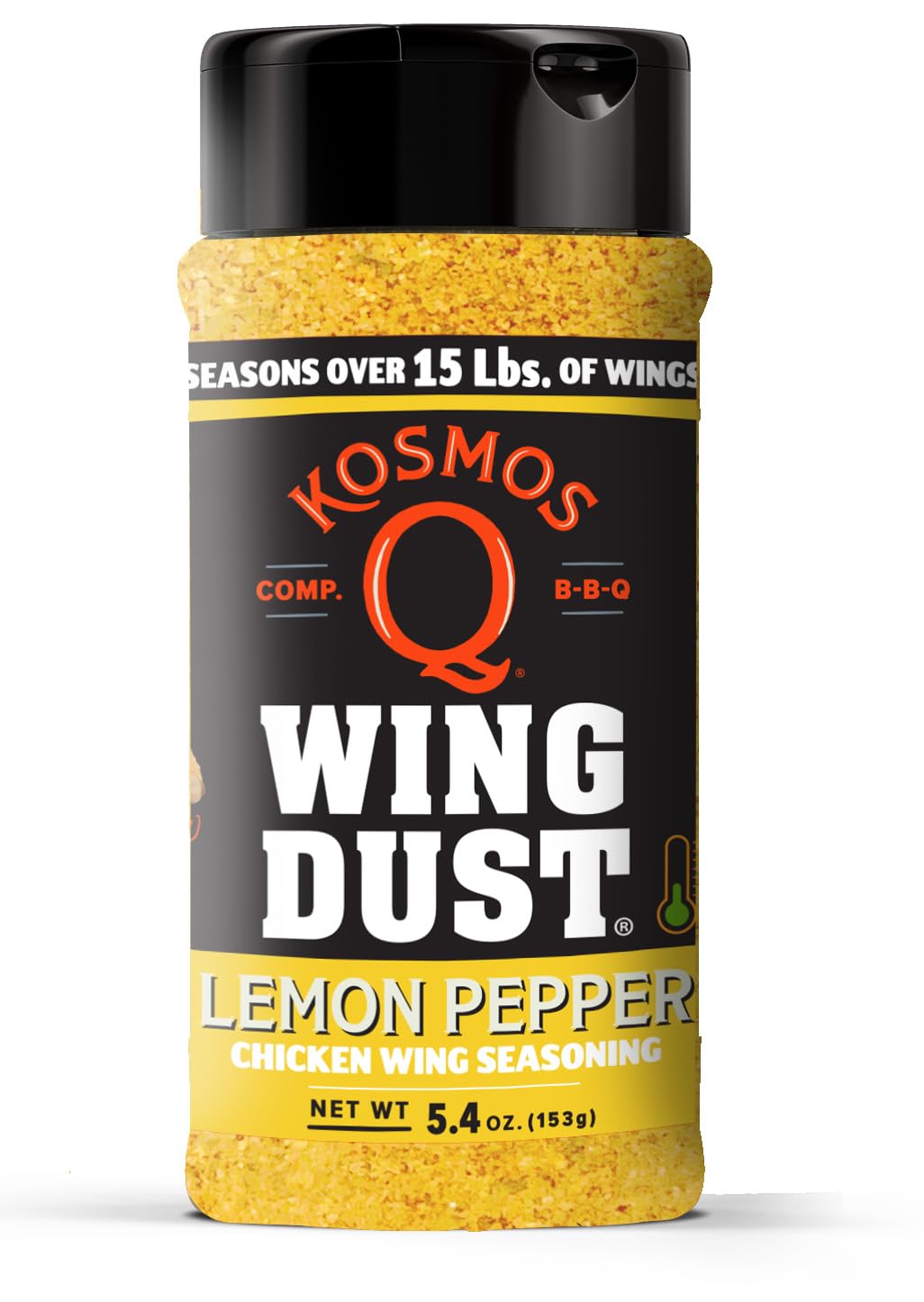 Kosmos Q Lemon Pepper Seasoning for Chicken Wings - Zesty Citrus Tang & Touch of Heat - Dry Rub Dust (5 oz)
Kosmos Q L