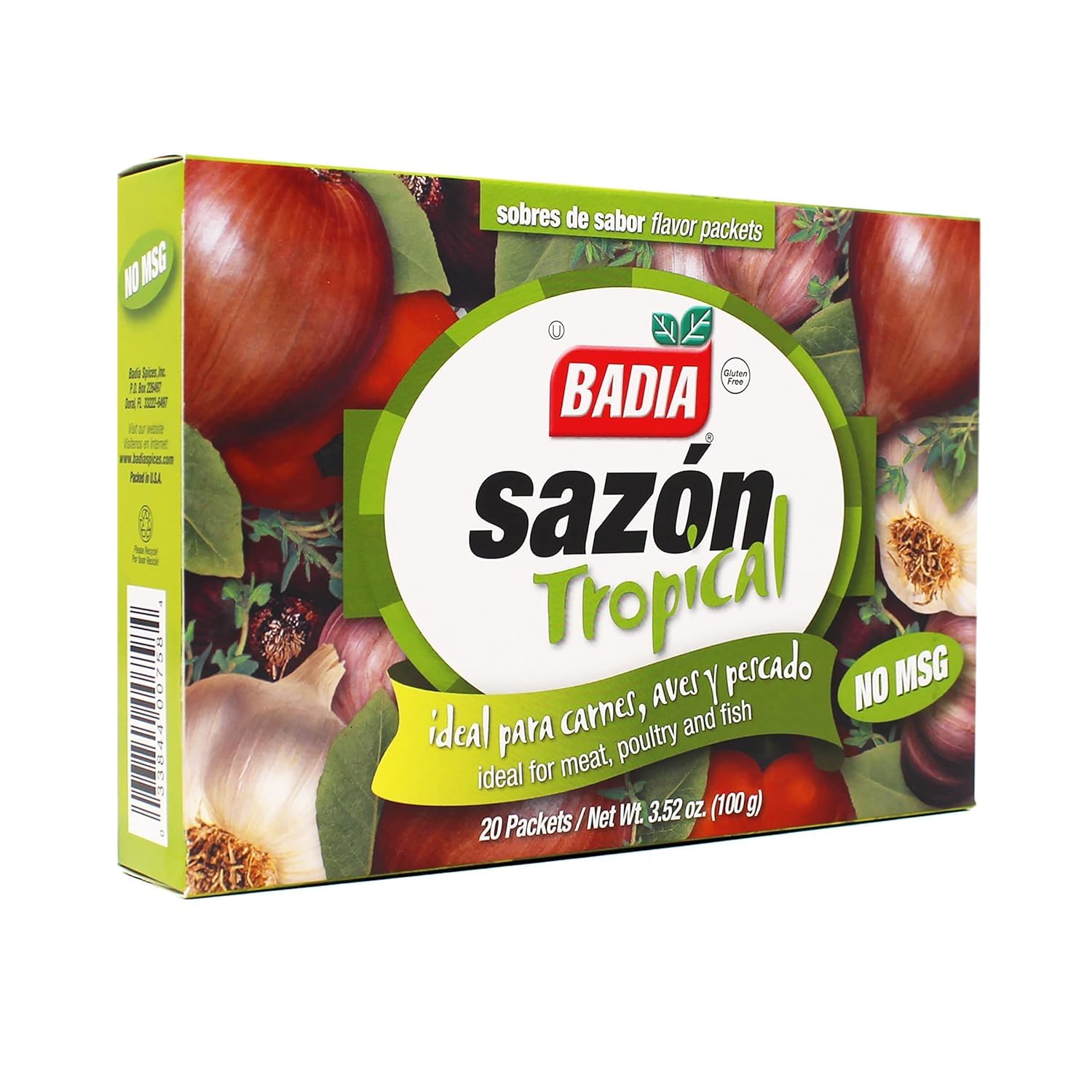 Badia Sazon Tropical No Mgs for Cooking and Seasoning Up to 3 Meals per Jar
| Badia Sazon Tropical No Mgs Spice Blend f