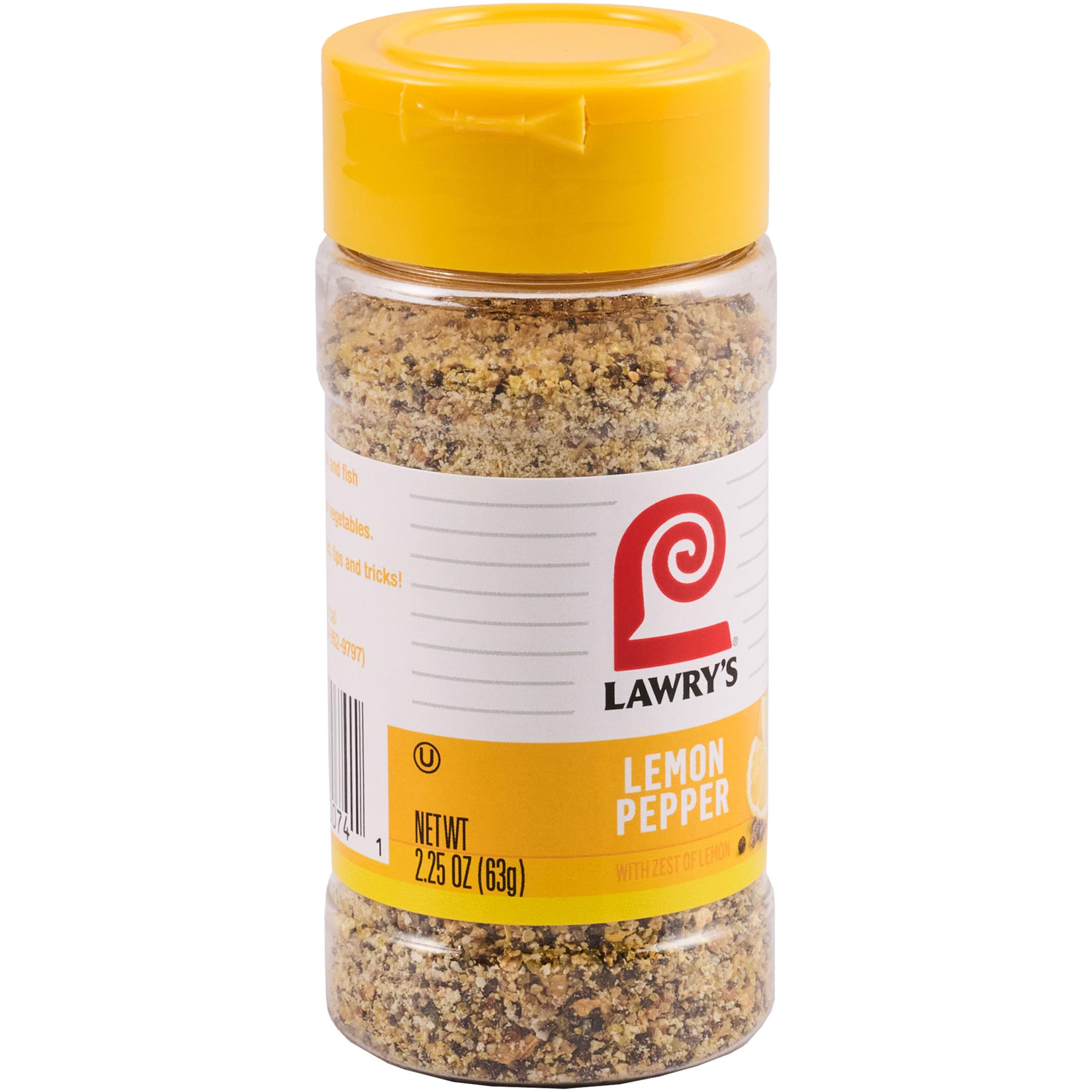 Lawry's Lemon Pepper with Zest of Lemon for Cooks with a Touch of Zest | Seasoning for Grilling and Roasting | Flavor En